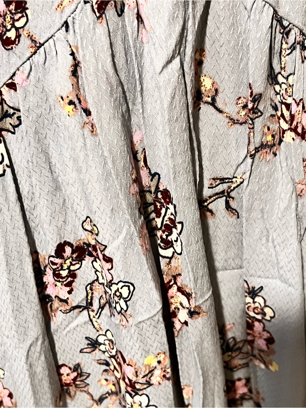 Rewind Gray Midi Dress with Pink Floral Print - Picture 4 of 8